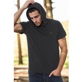 Dewberry T8570 HOODED MEN'S T-SHIRT-DARK ANTHRACITE Cene