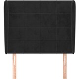  Vzglavje z ušesi črno 93x23x118/128 cm žamet, (20794268) | Shoptok.si