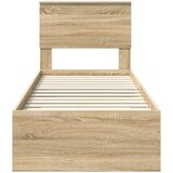  Krevetna konstrukcija Sonoma hrast i srebrna 75 x 190 cm | shoptok.hr