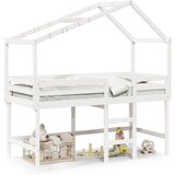 Maison Chic Postelja za odrasle - Posteljni Okvir z lestvijo in streho bel 90x200 cm borovina, (22082446) Cene