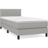Maison Chic Box spring postelja - Vzmetna postelja z vzmetnico svetlo siva 80x200 cm blago SL12769, (21904607) Cene