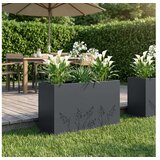 vidaXL Vrtna saksija Antracit 80 x 20 x 49 cm Čelična vrata - Antracit 80 x 20 x 49 cm 1 | shoptok.hr