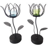 Signes Grimalt Svečniki, kozarci za sveče Portavelas Flower 2 Enoti Črna | Shoptok.si