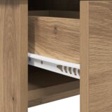 vidaXL Toaletna miza z ogledalom Oblikovan hrast 100x45x76 cm | Shoptok.si