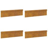 vidaXL Ograda protiv puževa 4 pcs Rđa 100 x 3,5 x 25 cm | shoptok.hr