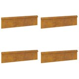 vidaXL Ograja za polže 4 pcs Rjav 100 x 3,5 x 25 cm | Shoptok.si
