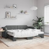 vidaXL Izvlečna dnevna postelja temno siva 100x200 cm blago Cene