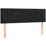 The Living Store posteljno vzglavje 2 kosa črno 72x5x78/88 cm žamet - vzglavje, (21418734) | Shoptok.si