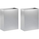  Vrtna saksija 2 kom. Srebrna 40 x 20 x 50 cm Pocinčani čelik - Pocinčani čelik 40 x 20 x 50 cm 2 | shoptok.hr