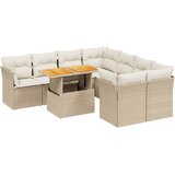  9-dijelni set vrtnih sofa s jastucima bež od poliratana 100 x 55 x 73 cm | Shoptok.si