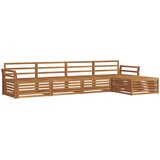  Set vanjskih sofa 5 kom. Prirodna Čvrsto drvo akacije Smeđa 333 x 162,5 x 73 cm | shoptok.hr