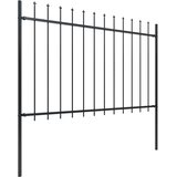 Vrtna ograda s vrhom koplja Čelik 537x120 cm Crna | shoptok.hr