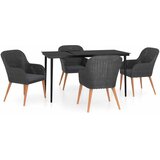  5-dijelni vrtni blagovaonski set s jastucima crni | shoptok.hr