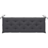  Složiva vrtna klupa s jastukom 159 cm od masovne tikovine Antracitno siva 150 cm | Shoptok.si