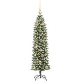 vidaXL Umjetno vitko božićno drvce s stalakom Zelena i bijela 150 cm | shoptok.hr