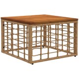  Set vanjskih sofa 10 pcs Prirodna i krema bijela Poliester - Prirodna i kremasto bijela sa stolom | shoptok.hr