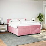  Krevet s oprugama i madracem ružičasti 200x200 cm baršunasti | shoptok.hr