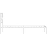  Metalni okvir za krevet s uzglavljem bijeli 100x190 cm | shoptok.hr