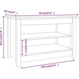  Klupa za cipele boja meda 70 x 38 x 45,5 cm od masivne borovine | Eponuda.ba