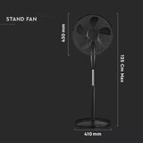  Stojeći ventilator, prečnik 43 cm, 55W/230V, crne boje | Eponuda.com