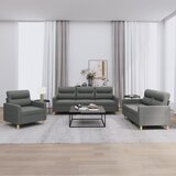  3-dijelni set sofa s jastucima tamnosivi od tkanine | shoptok.hr