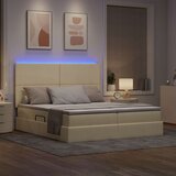  Krevet s LED trakama s uzglavljem Krema 180 x 200 cm tkanina | shoptok.hr
