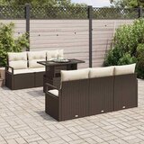  Sjedeća garnitura za vrt 7 kom. 6-Broj sjedala Smeđa i krem 100 x 55 x 73 cm | shoptok.hr