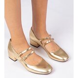 D/CEO marka niezdefiniowana Gold women's block-heeled pumps with buckles Demara | ePonuda.com
