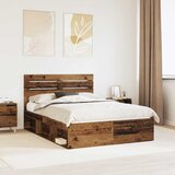  Krevetna konstrukcija s uzglavljem Staro drvo 150 x 200 cm | shoptok.hr