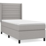  Okvir kreveta s oprugama i madrac svjetlosivi 90x200cm tkanina | shoptok.hr