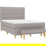  Box spring postelja z vzmetnico svetlo siva 140x200 cm blago, (20726024) | Shoptok.si
