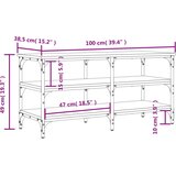 vidaXL klupa za cipele crna 100x38 5x49 cm od konstruiranog drva | shoptok.hr