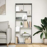 vidaXL Sobna pregrada / regal za knjige sivi 67 x 25 x 161,5 cm drveni | shoptok.hr