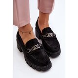 VINCEZA Black Loafers on Chunky Heel Eriella | Shoptok.si