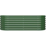 vidaXL visoka greda iz prašno premazanega jekla 114x40x36 cm zelena | Shoptok.si