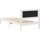  Krevetni okvir s tapiciranim uzglavljem Svijetlo siva Bijela 90 x 190 cm | Shoptok.si