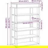vidaXL Regal za čevlje črn 60x30x98 cm inženirski les | Shoptok.si