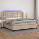  box spring madrac LED cappuccino 200x200cm umjetna koža | shoptok.hr
