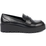Shelvt Elegant black loafers with a thick sole Cene