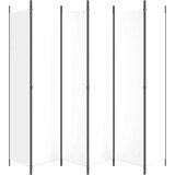 Sobna Paravan 6-delni bel 300x220 cm blago, (20594919) | Shoptok.si