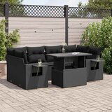 vidaXL 7-dijelni set vrtnih sofa od poliratana s jastucima crni | shoptok.hr