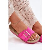 Boto Ladies Platform Slippers With Golden Buckle Fuchsia Selira | Shoptok.si