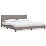  Krevet s madracem smeđesivi 200x200 cm od tkanine - Sivo-smeđa 200 x 200 cm Cijene