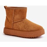 EVENTO Women's platform snow boots made of eco suede Camel Atteria | Eponuda.ba