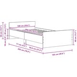  Okvir kreveta bez madraca Crni hrast 100x200 cm Inženirsko drvo | Shoptok.si