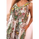 Kesi Włoski Women's dress with straps with a loose fit khaki | Shoptok.si