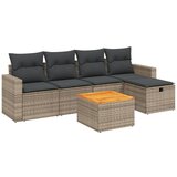 Maison Chic Seti vrtnega pohištva - Vrtna garnitura - Vrtni pohištvo set 6-delna z blazinami siv poli ratan, (21805301) | Shoptok.si