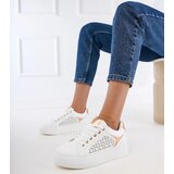 Gemre White sneakers with gold inserts on platform Remmi | shoptok.hr