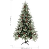  Osvijetljeno božićno drvce i šiške zeleno-bijelo 195 cm PVC/PE | shoptok.hr
