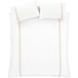 Bianca Bela/bež bombažna podaljšana posteljnina za zakonsko posteljo 260x220 cm Embroidery Leaf – | Shoptok.si